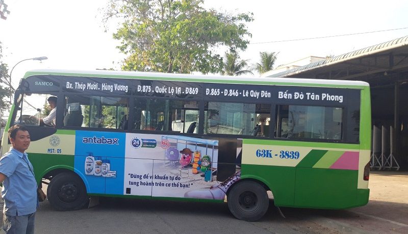 Thông tin quảng cáo trên xe buýt Miền Tây Nam Bộ