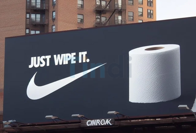 Quảng cáo billboard của Nike ít mà chất chỉ với "Just Wipe It"