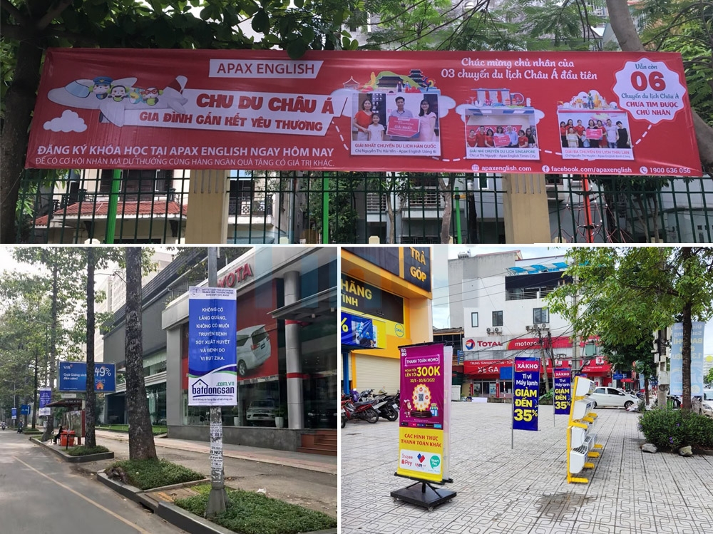 Treo quảng cáo phướn ngoài trời - Tindi Media