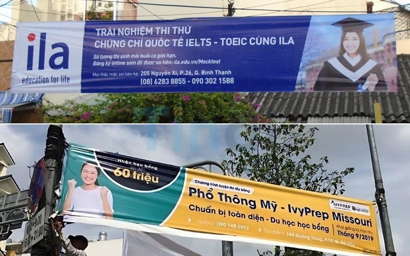 "Treo banner" ngang tại các giao lộ lớn thu hút sự chú ý